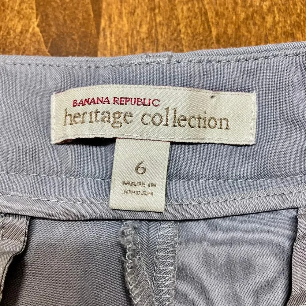 Banana Republic Heritage Collection Pants Gray Wide Leg Cropped Trouser Size 6